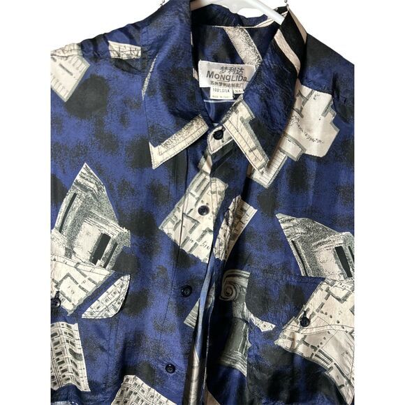 Cool Architect Roman‎ square compass  !00% Silk short Sleeve - Picture 3 of 4